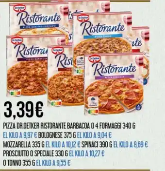 Claudio Pizza Dr. Oetker Ristorante Barbacoa o 4 Formaggi 340g oferta