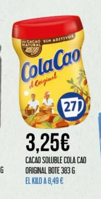 Claudio Cacao Soluble Cola Cao Original Bote 383g oferta