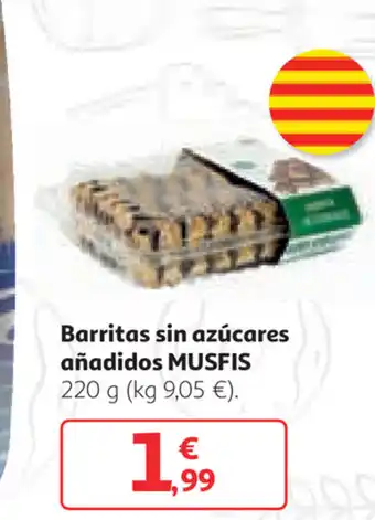 Alcampo Barritos sin azúcares añadidos Musfis 220g oferta
