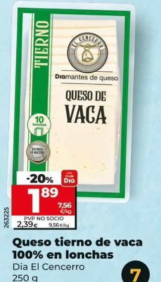 Dia Queso tierno de vaca 100% en lonchas oferta