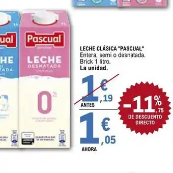 E.Leclerc Leche clásica pascual oferta