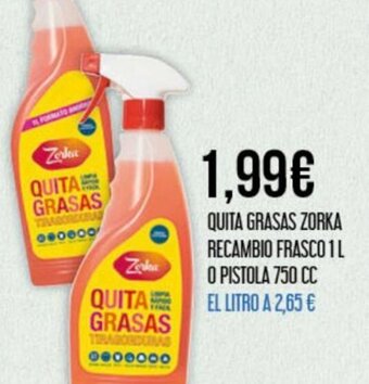 Claudio Quita Grasas Zorka Recambio Frasco 1L o Pistola 750 CC oferta