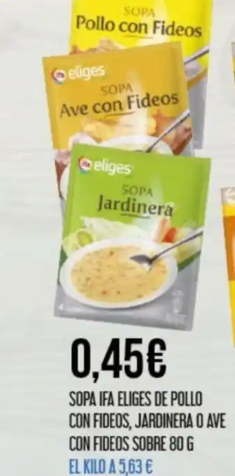 Claudio Sopa Ifa Eliges de Pollo Con Fideos, Jardinera o Ave Con Fideos Sobre 80 G oferta