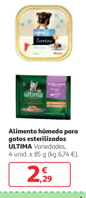 Alcampo Ultima Alimento húmedo para gatos esterilizados Variedades 4 unid. x 85g oferta