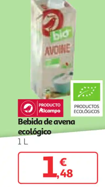 Alcampo Bebida de avena ecológico 1L oferta