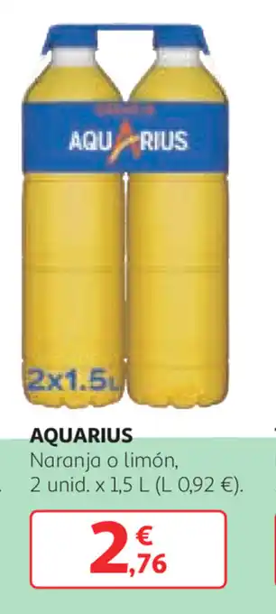 Alcampo Aquarius Naranja o Limón 2 unid. x 1.5L oferta