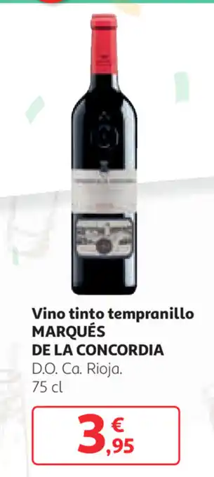 Alcampo Marqués De La Concordia Vino tinto tempranillo D.O. Ca. Rioja. 75cl oferta