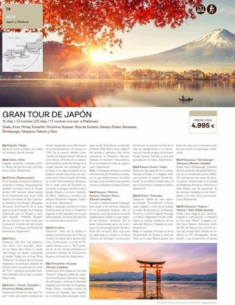Tui Travel PLC 78 asia japón y maldivas kana hardeilig mald gran tour de japón 15 días / 13 noches (20 días / 17 noches con ext. a ma oferta