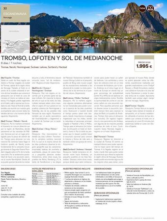 Tui Travel PLC 32 escandinavia noruega marenga tromso, lofoten y sol de medianoche 8 días / 7 noches tromsø, narvik, henningsvær, svol oferta