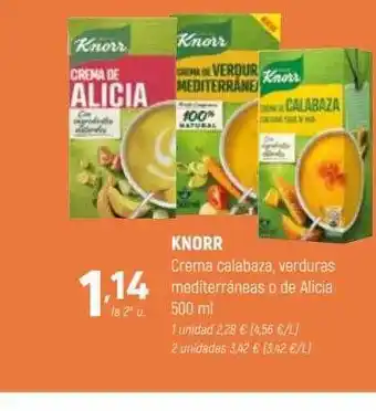 Coviran Knorr crema calabaza, verduras mediterráneas o de alicia oferta