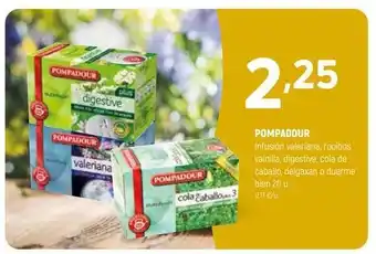 Coviran Pompadour infusión valeriana, rooibos vainilla, digestive, cola de caballo, delgaxan o duerme bien oferta