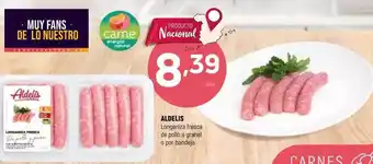 Coviran Aldelis longaniza fresca de pollo de granel o por bandeja oferta