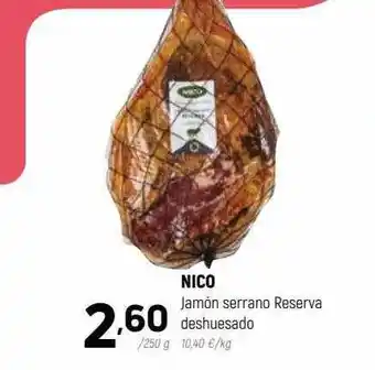 Coviran Nico jamón serrano reserva deshuesado oferta