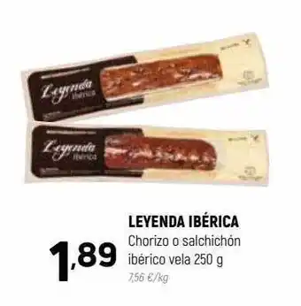 Coviran Leyenda ibérica chorizo o salchichón ibérico vela oferta