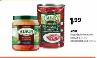 Coviran Alsur ensalada pimientos con atún o con cebolla oferta