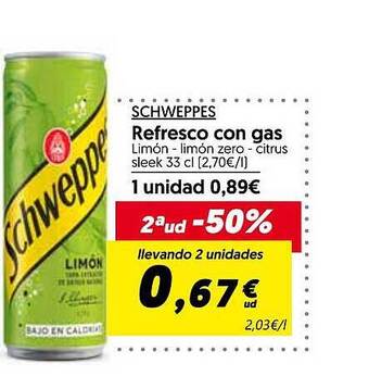 Hiper Usera Schweppes refresco con gas oferta