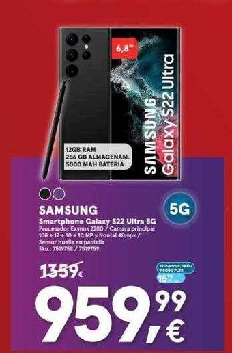 Worten Samsung smartphone galaxy s22 ultra 5g oferta