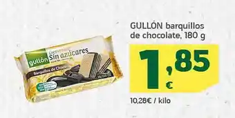 HiperDino Gullón barquillos de chocolate oferta