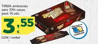 HiperDino Tirma ambrosias zero 70% cacao oferta