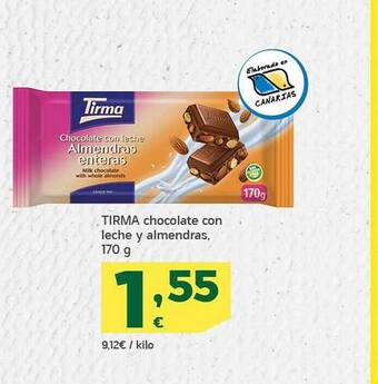 HiperDino Tirma chocolate con leche y almendras oferta