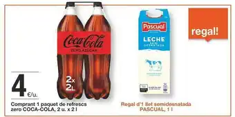 BonpreuEsclat Comprant 1 paquet de refrescs zero coca-cola oferta