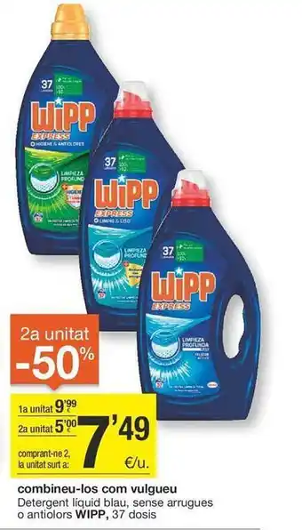 BonpreuEsclat Detergent líquid blau, sense arrugues o antiolors wipp oferta