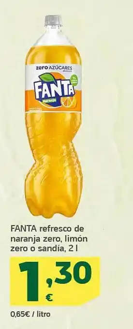 HiperDino Fanta refresco de naranja zero, limón zero o sandia oferta