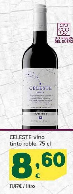 HiperDino Celeste vino tinto roble oferta