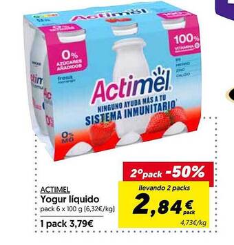 Hiper Usera Actimel yogur líquido oferta