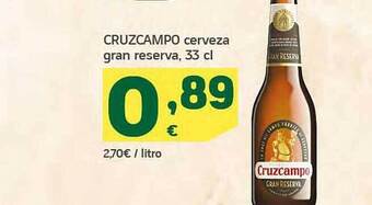 HiperDino Cruzcampo cerveza oferta