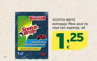 HiperDino Scotchbrite estropajo fibra azul no raya con esponja oferta