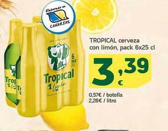 HiperDino Tropical cerveza con limón oferta