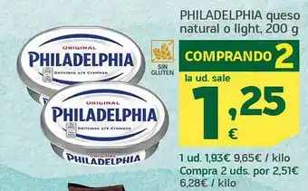 HiperDino Philadelphia queso oferta
