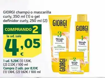 HiperDino Giorgi champú o mascarilla oferta