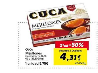 Hiper Usera Cuca mejillones oferta