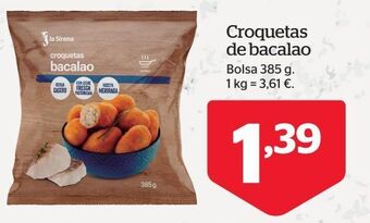 La Sirena Croquetas de bacalao oferta