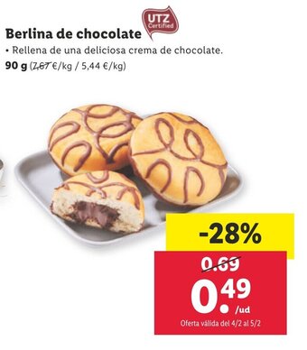 Lidl Berlina de Chocolate oferta