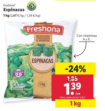 Lidl Espinacas oferta
