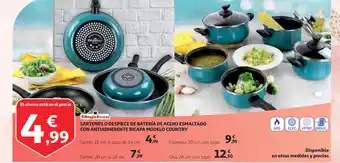 Alcampo Sartenes o Despiece De Batería De Acero Esmaltado Con Antiadherente Bicapa Modelo Country oferta