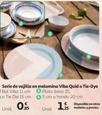 Alcampo Serie de vajilla en melamina Viba Quid o Tie - Dye oferta
