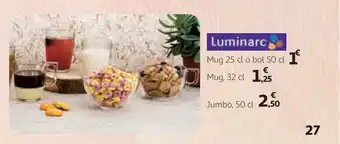 Alcampo Luminarc Mug 25 cl o bol 50 cl Mug, 32 cl Jumbo, 50 cl oferta