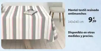 Alcampo Mantel textil resinado antimanchas 140x140cm oferta