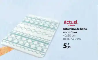 Alcampo Alfombra de baño microfibra 40x60cm , 100% poliéster oferta