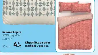 Alcampo Sábana bajera 100% algodón, 115g/m 90 cm oferta