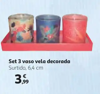 Alcampo Set 3 vaso vela decorada Surtido, 6.4 cm oferta