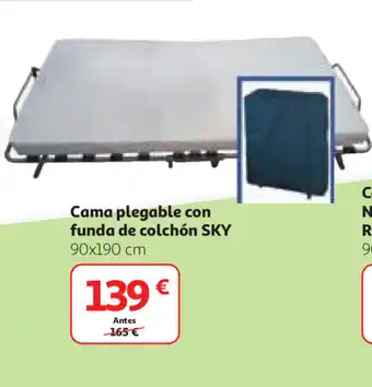Alcampo Cama plegable con funda de colchón Sky 90x190cm oferta