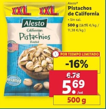 Lidl Pistachos De California oferta