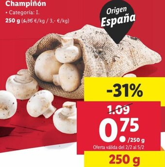 Lidl Champiñon oferta