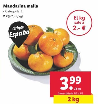 Lidl Mandarina Malla oferta