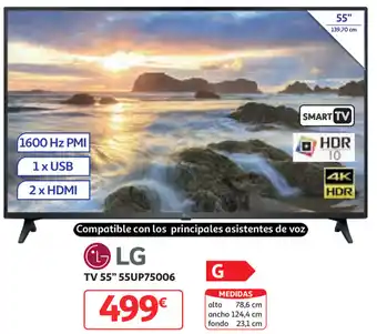 Alcampo LG TV 55" 55UP75006 oferta